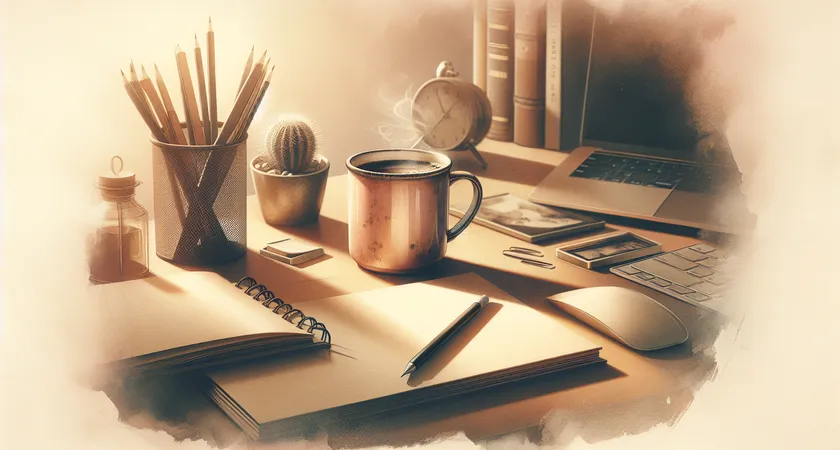 Un café sur un bureau