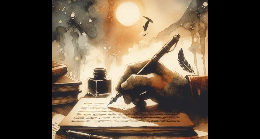 Une main tenant un stylo au-dessus d’un carnet de notes