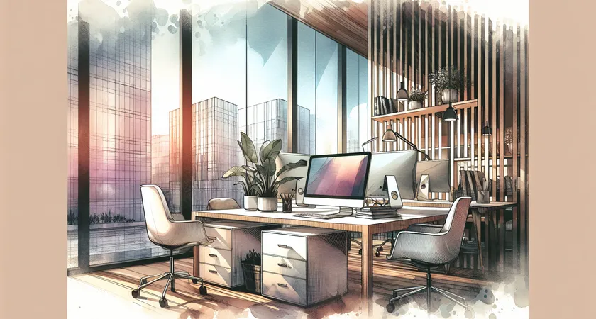 Un bureau moderne avec un ordinateur