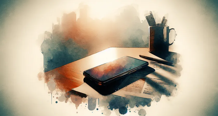 Un smartphone sur une table