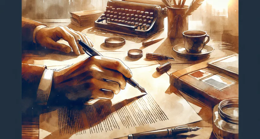 Une main tenant un stylo