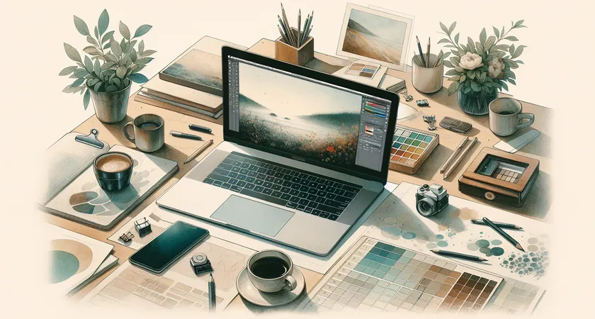 Un ordinateur portable sur un bureau