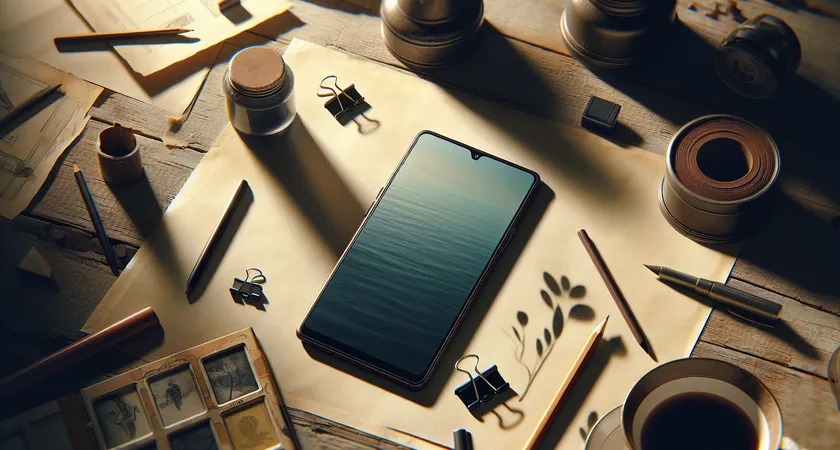 Un smartphone sur une table