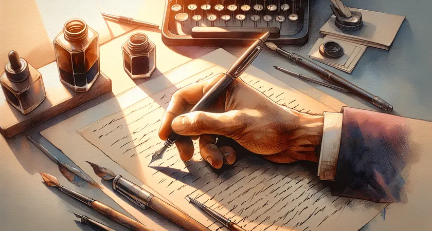 Une main tenant un stylo