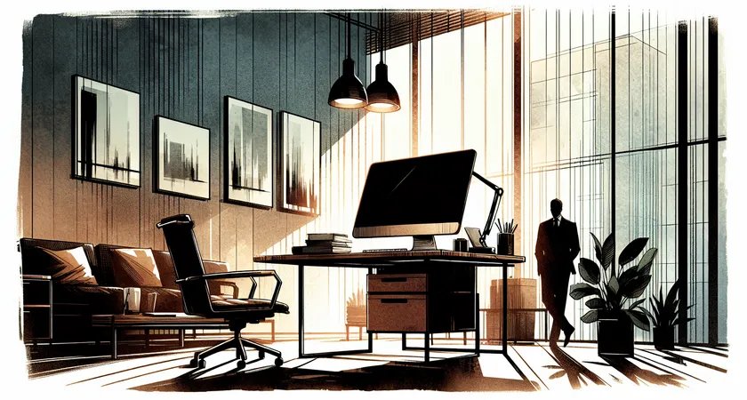 Un bureau moderne avec un ordinateur