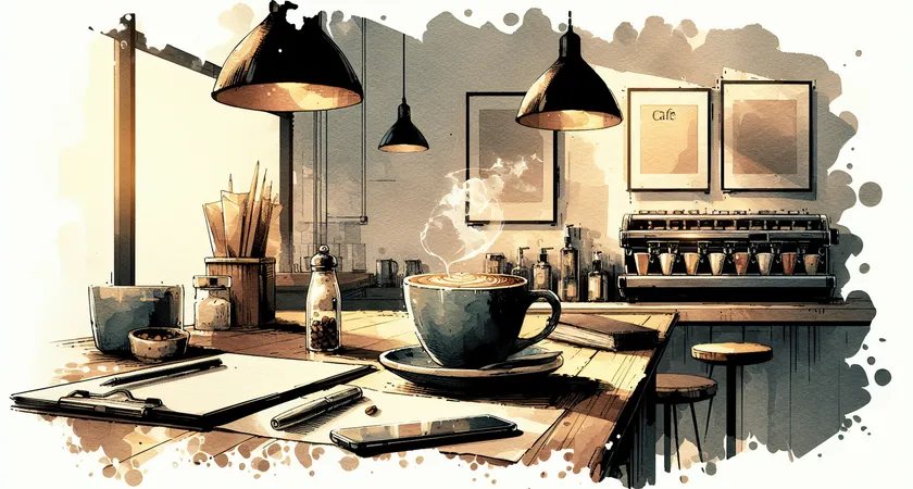 Un café sur un bureau