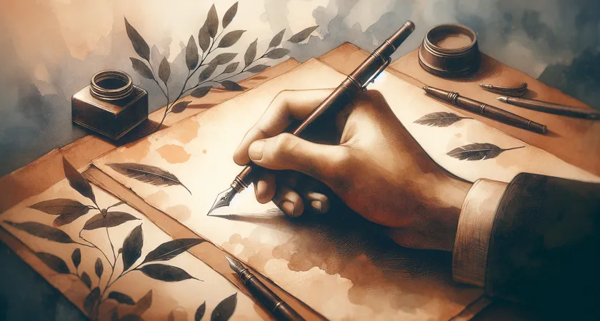 Une main tenant un stylo