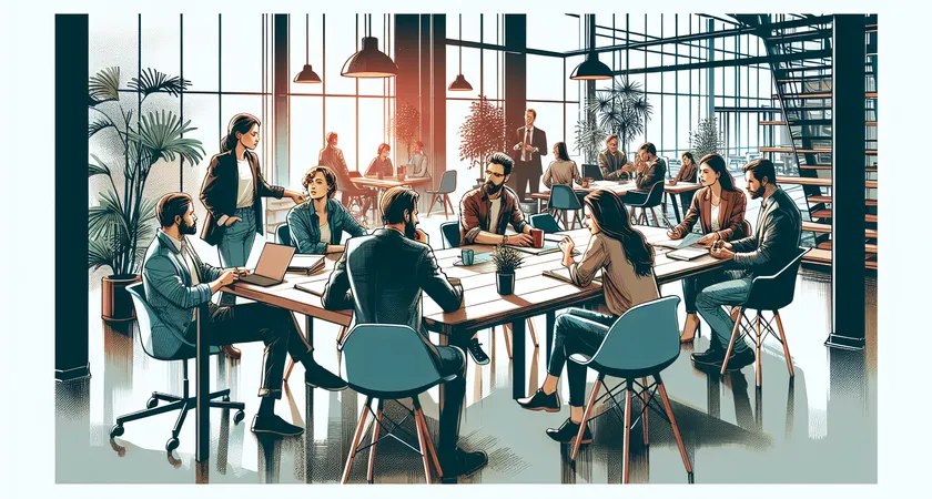 Des personnes en réunion dans un espace de coworking