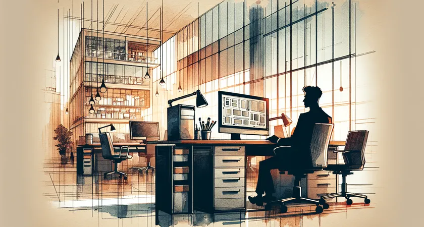 Un bureau moderne avec un ordinateur