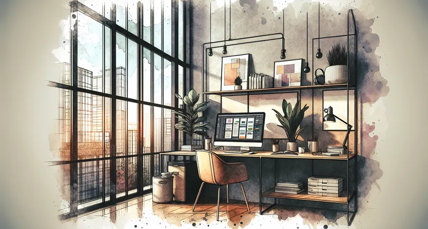 Un bureau moderne avec un ordinateur