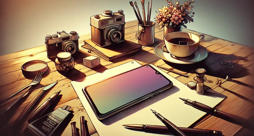 Un smartphone sur une table