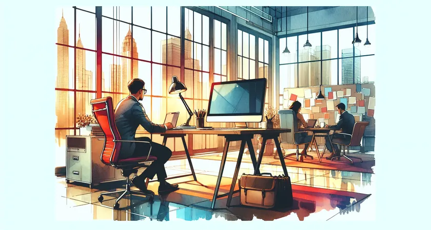 Un bureau moderne avec un ordinateur