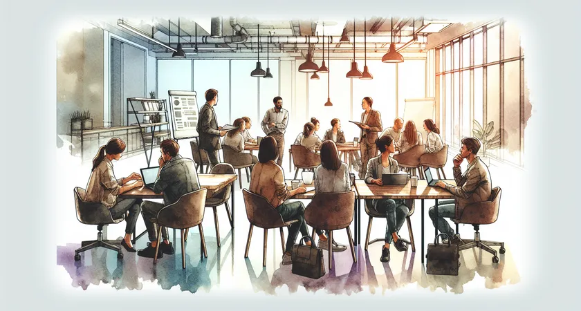 Des personnes en réunion dans un espace de coworking