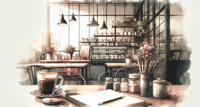 Un café sur un bureau