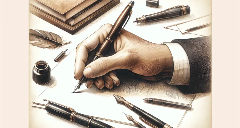 Une main tenant un stylo