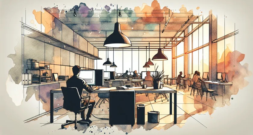 Un bureau moderne avec un ordinateur