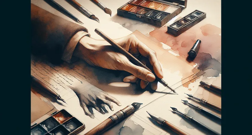 Une main tenant un stylo