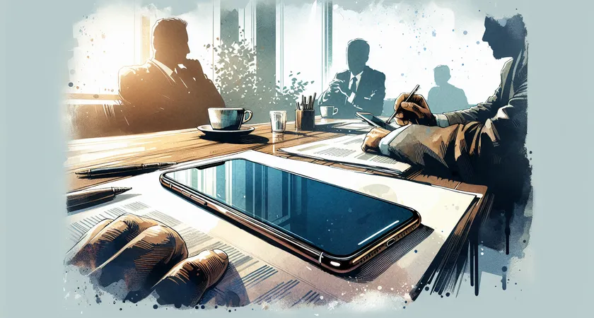 Un smartphone sur une table