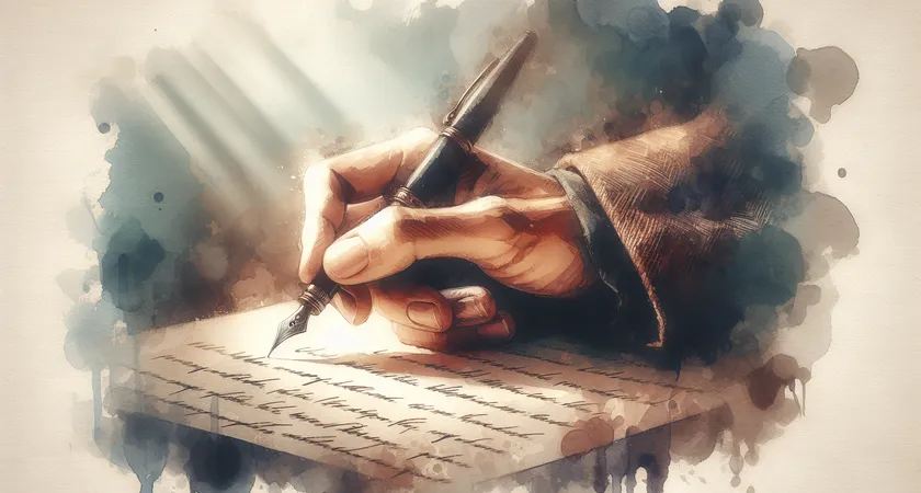 Une main tenant un stylo