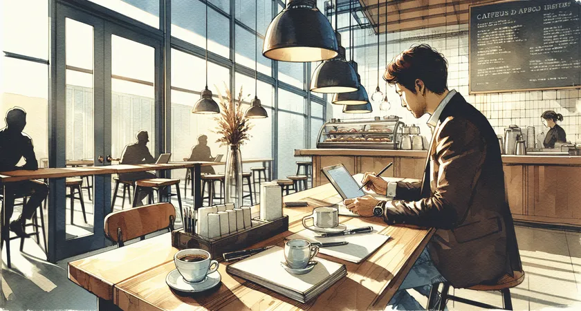 Un café sur un bureau