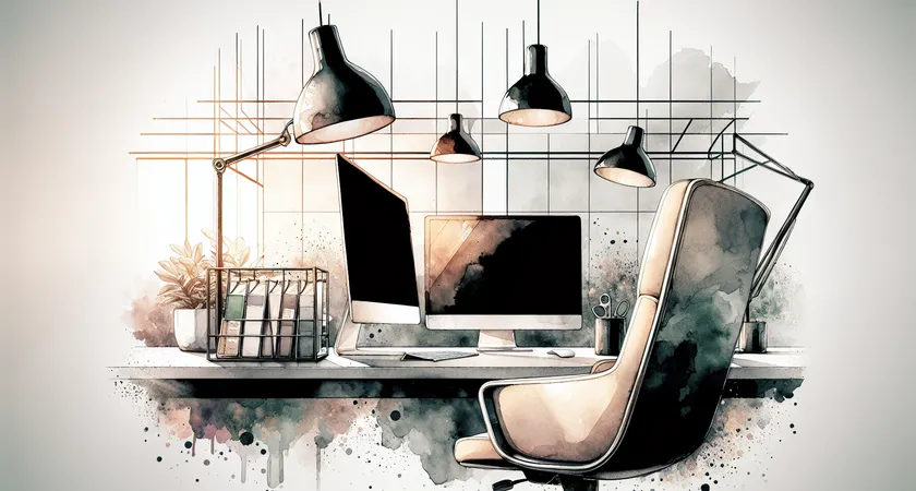 Un bureau moderne avec un ordinateur