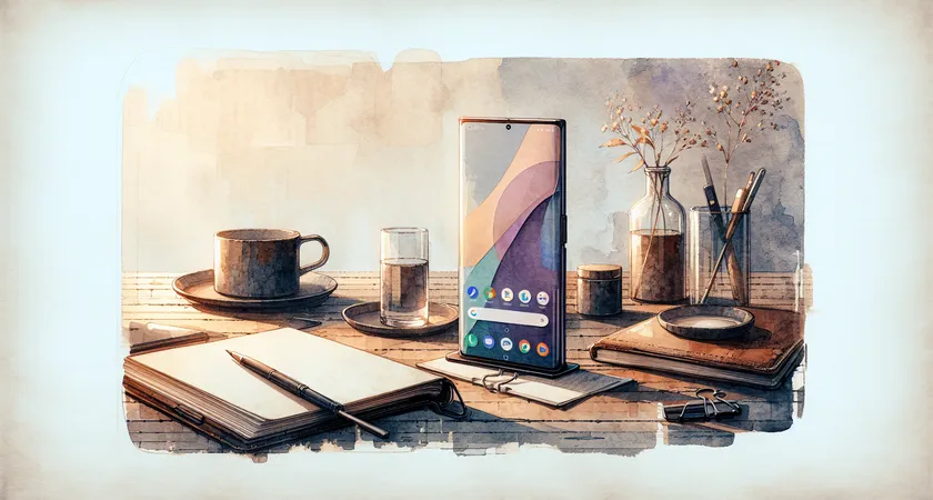 Un smartphone sur une table