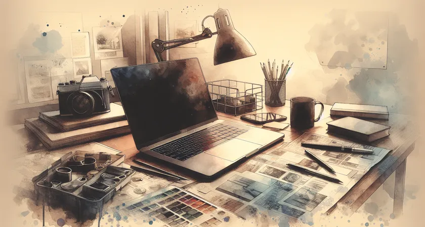 Un ordinateur portable sur un bureau