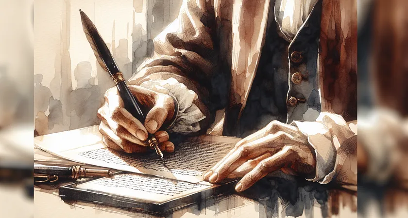 Une main tenant un stylo