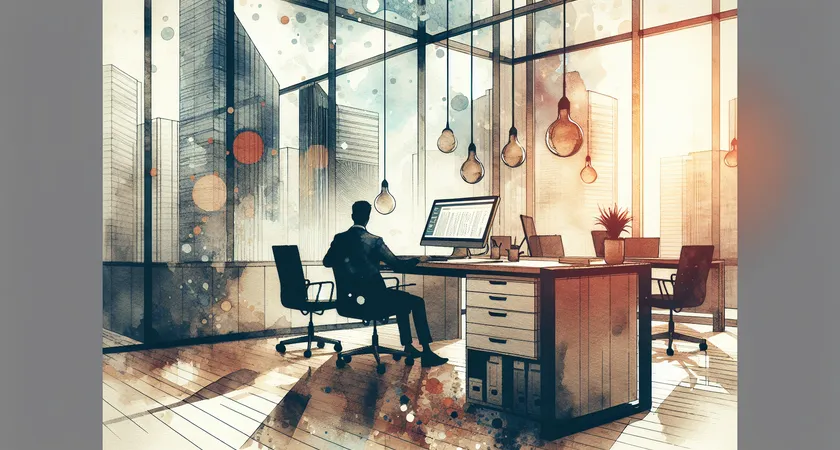 Un bureau moderne avec un ordinateur