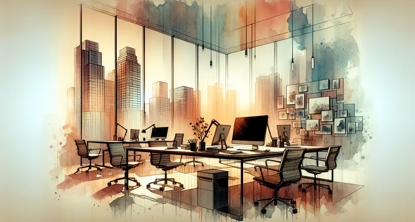 Un bureau moderne avec un ordinateur