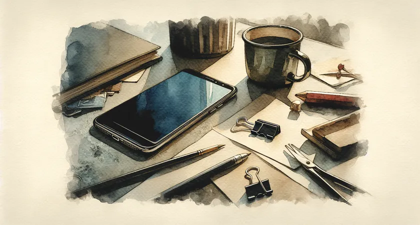 Un smartphone sur une table