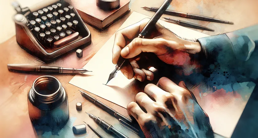 Une main tenant un stylo