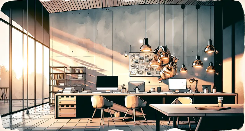 Un bureau moderne avec un ordinateur