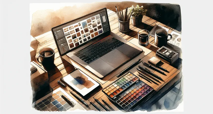 Un ordinateur portable sur un bureau