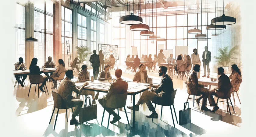 Des personnes en réunion dans un espace de coworking