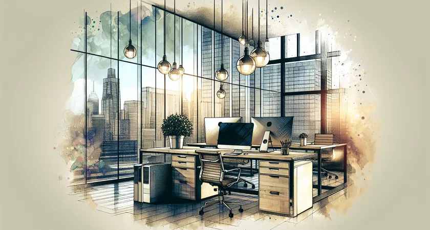 Un bureau moderne avec un ordinateur