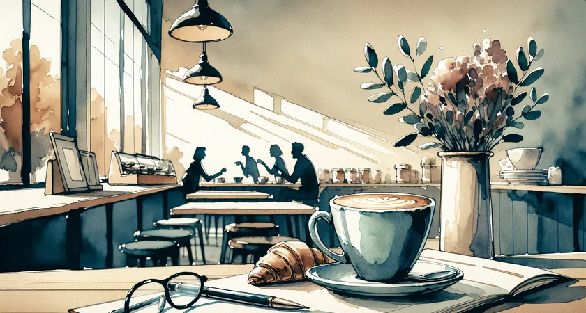 Un café sur un bureau