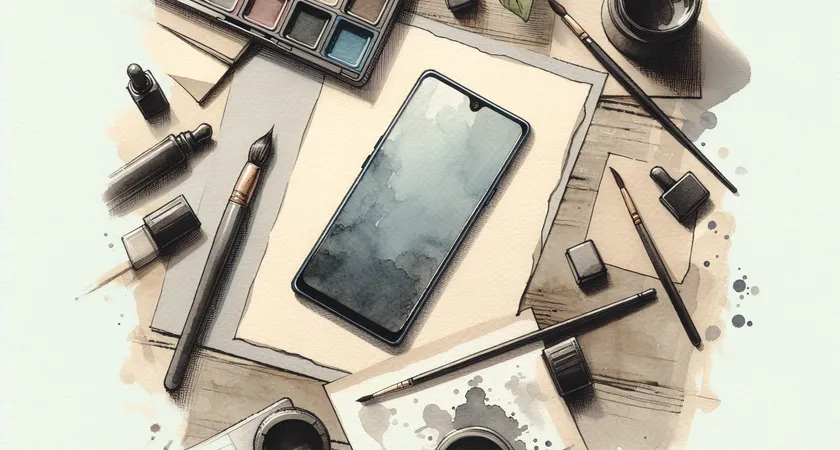 Un smartphone sur une table