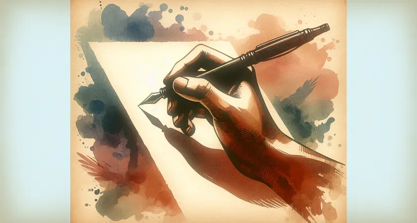 Une main tenant un stylo