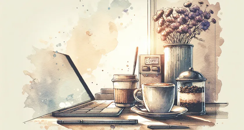 Un café sur un bureau