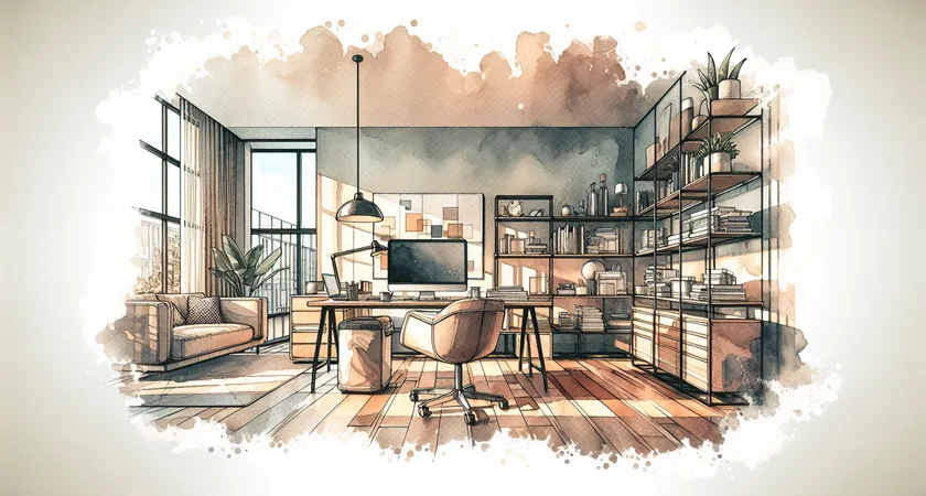 Un bureau moderne avec un ordinateur