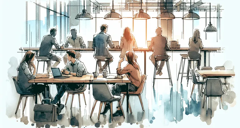 Des personnes en réunion dans un espace de coworking