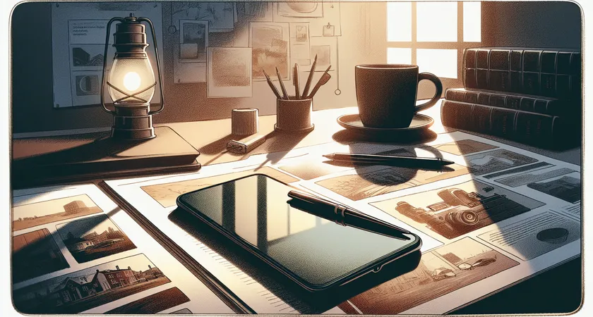 Un smartphone sur une table