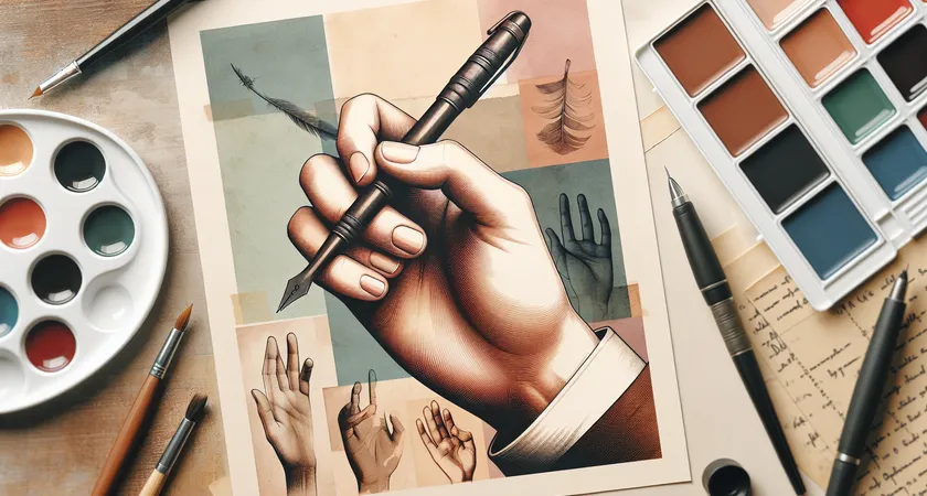 Une main tenant un stylo