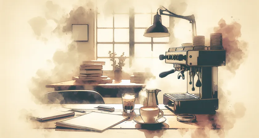 Un café sur un bureau