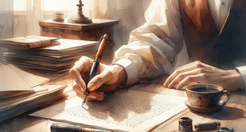 Une main tenant un stylo