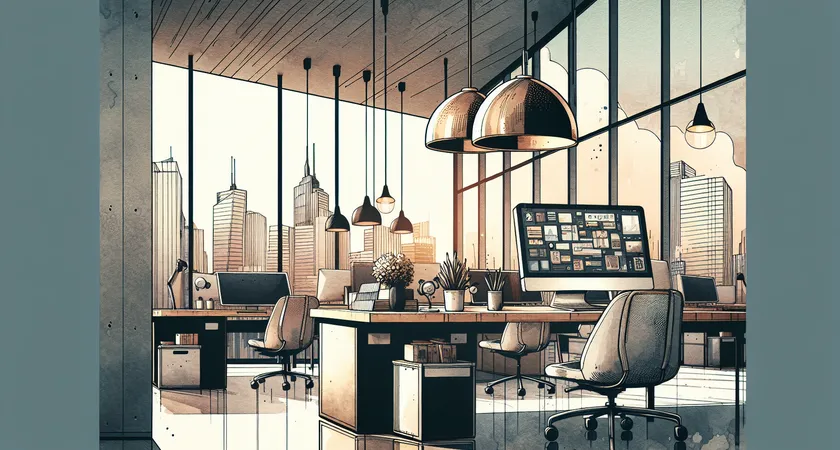 Un bureau moderne avec un ordinateur