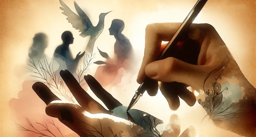 Une main tenant un stylo