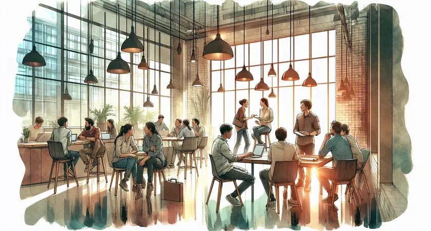 Des personnes en réunion dans un espace de coworking