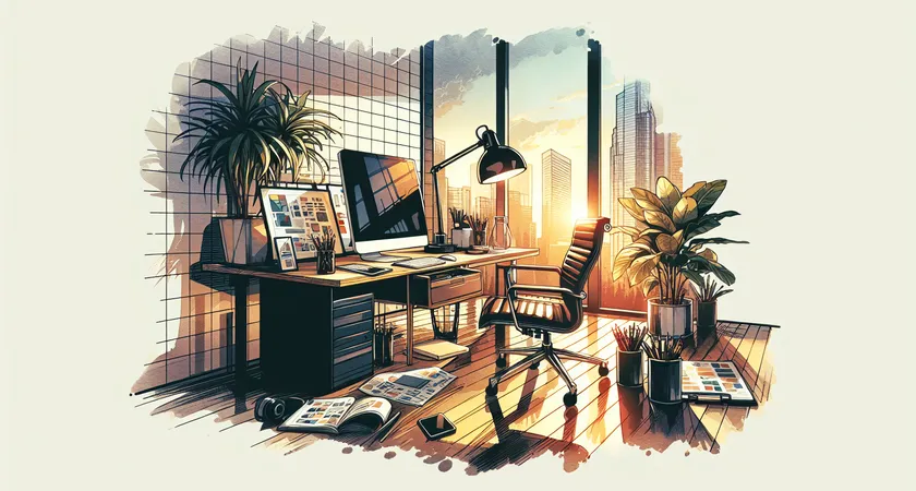 Un bureau moderne avec un ordinateur